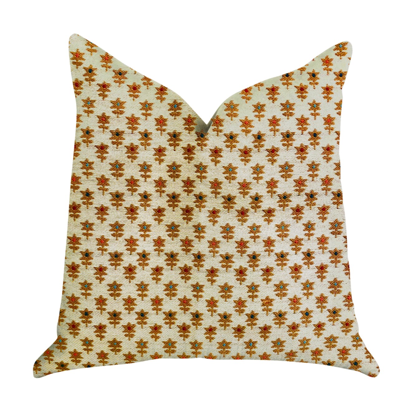 Plutus Brands Rosy Posse Orange and Tan Floral Luxury Decorative Throw Pillow Double Sided 12" x 25"